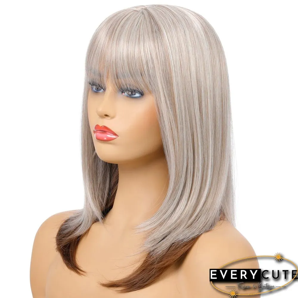 Wig Women's Fashion Long Straight Hair Headgear Chemical Fiber Wig Women