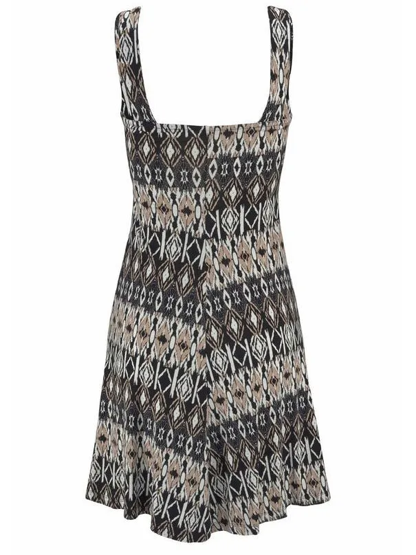 Women's Graphic Printed Sleeveless U-neck Sundress