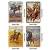 4PCS Western Cowboys Pioneers Indian - Vintage Metal Signs Set - 20*30cm/30*40cm - Western