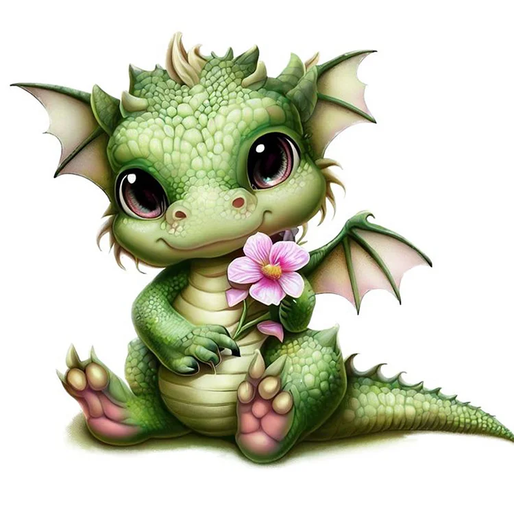 Cute Little Dragon - Full Round - Diamond Painting (30*30cm)