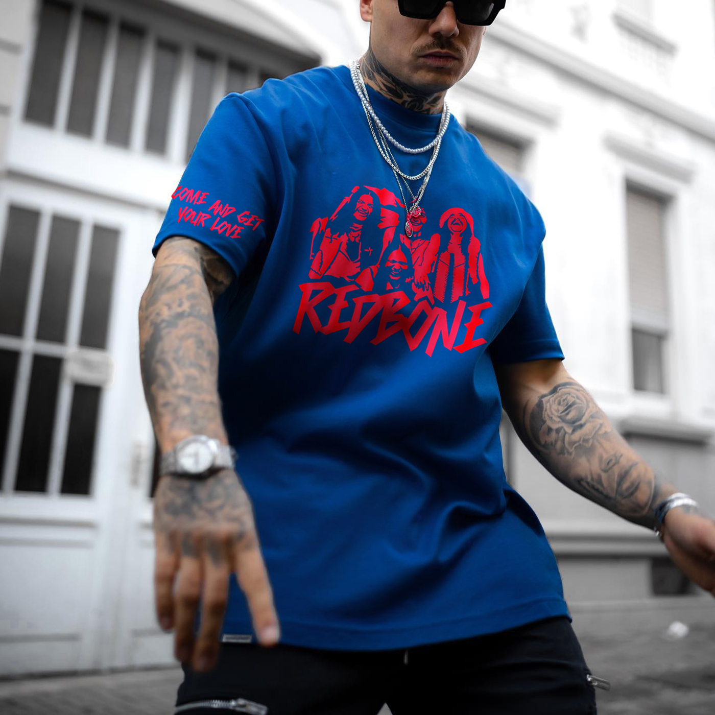 Unisex Casual Redbone Band T-shirt