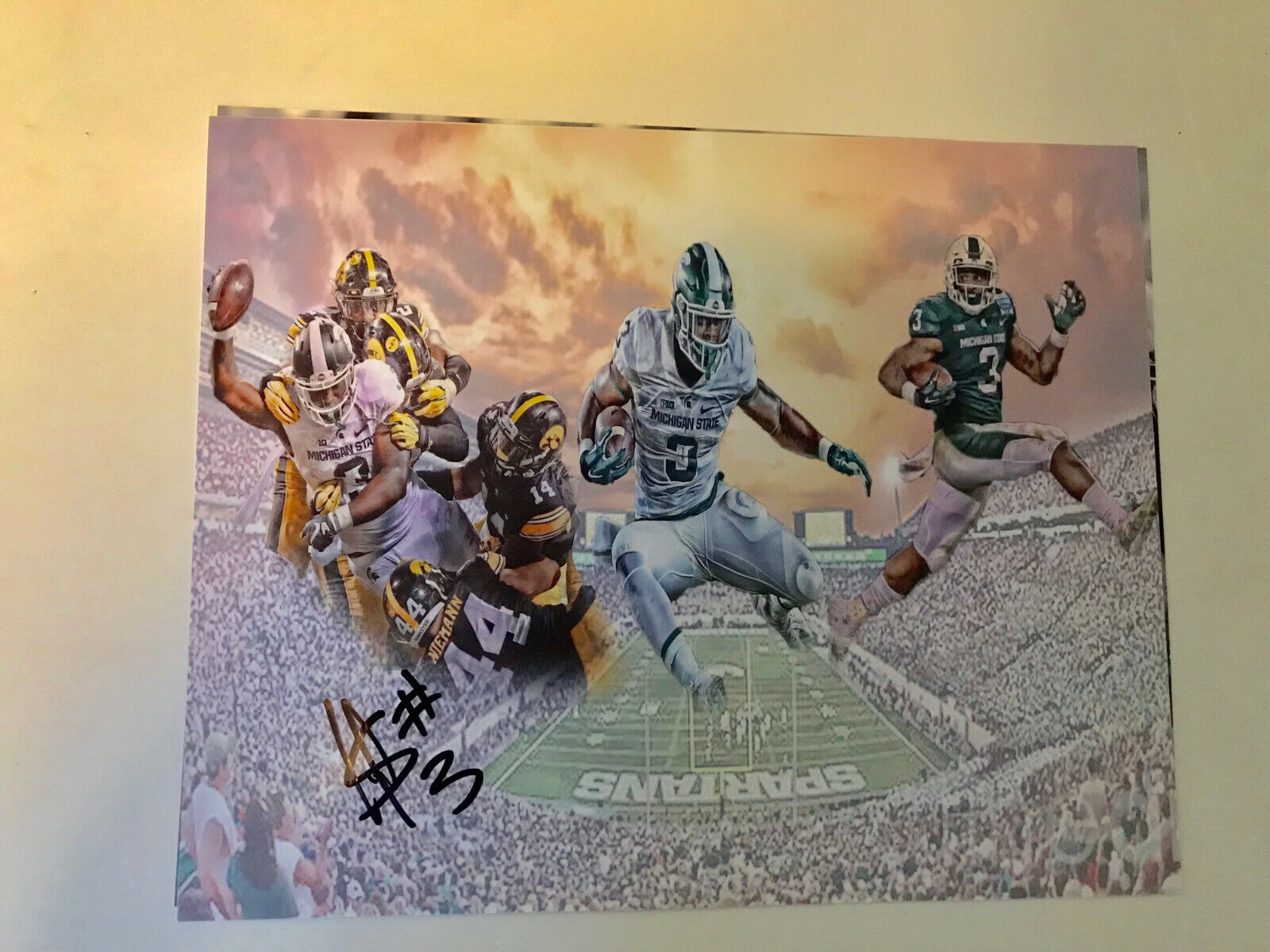 LJ Scott signed autographed 8x10 Photo Poster painting Michigan State Spartans football L.J. b