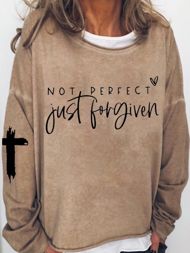 Women's Not Perfect Just Forgiven Casual Long-Sleeve T-Shirt