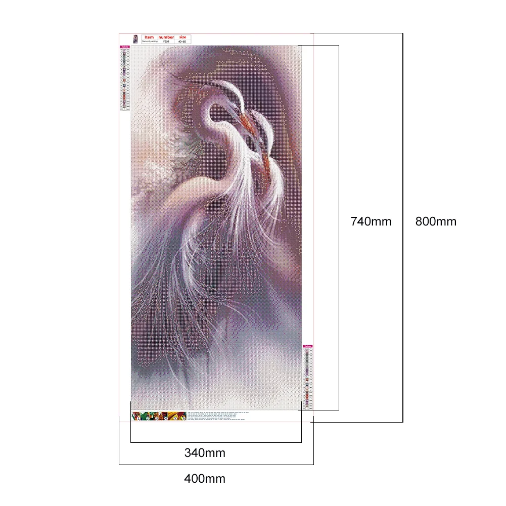 Diamond Painting - Full Round Drill - Pink Heron Crown(40*80cm)