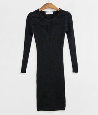 Women'S Long Sleeve Knitted Dresses