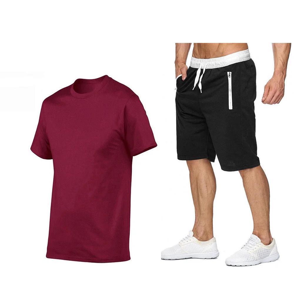 Men's Summer Short Sleeve Shorts Sports Suit