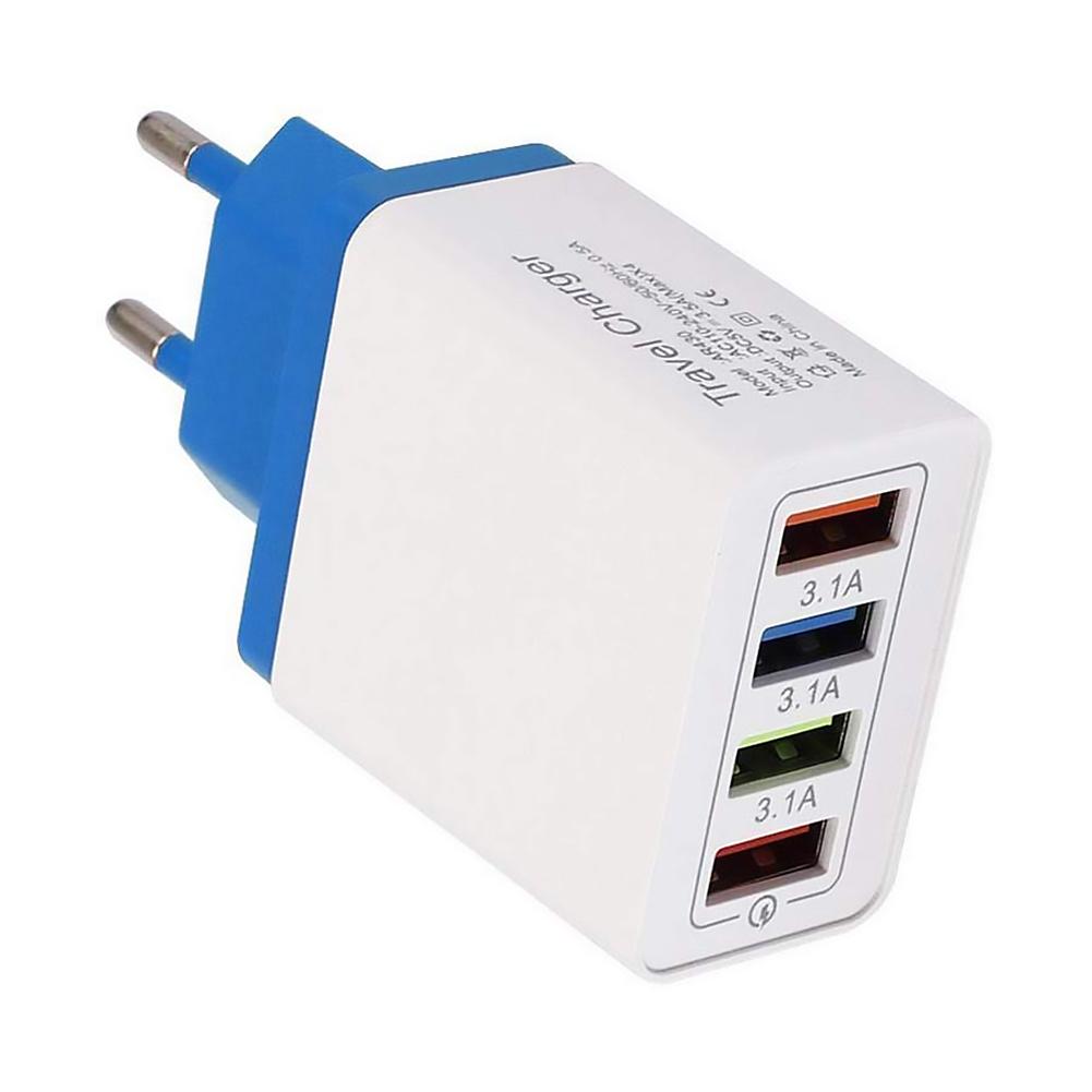 4 USB Color Travel Charger 3A Phone Fast Charging Charger EU Plug Adapter от Cesdeals WW
