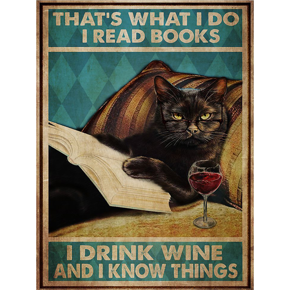 

Retro Black Cat Poster - Round Drill Diamond Painting - 30*40CM, 501 Original
