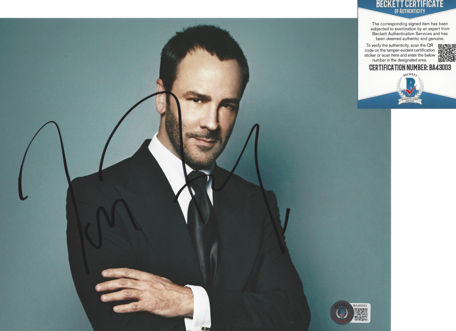 TOM FORD SIGNED NOCTURNAL ANIMALS 8x10 Photo Poster painting FASHION DIRECTOR C BECKETT COA BAS