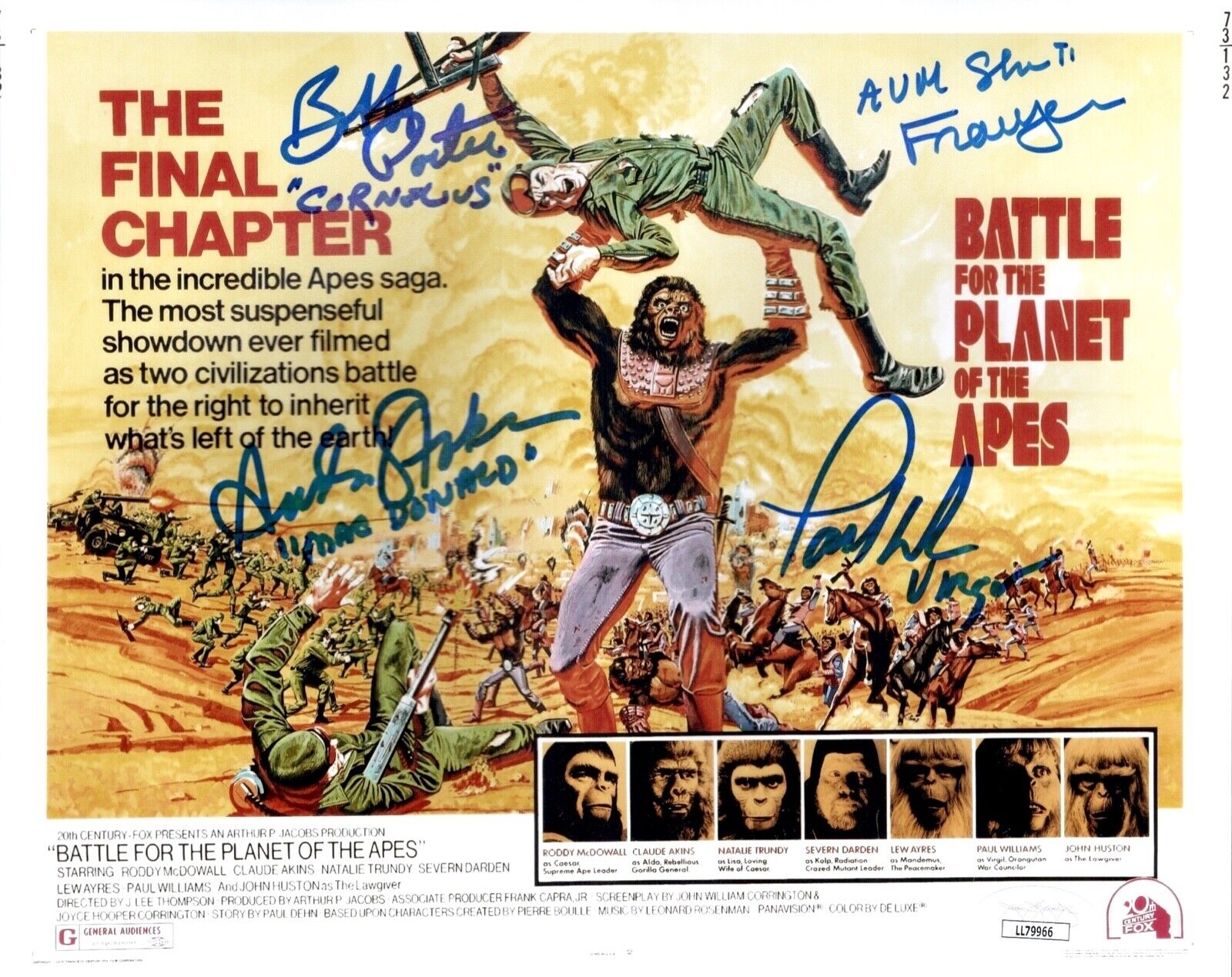 BATTLE FOR PLANET OF THE APES Cast x4 Signed 8x10 Authentic Autograph JSA COA