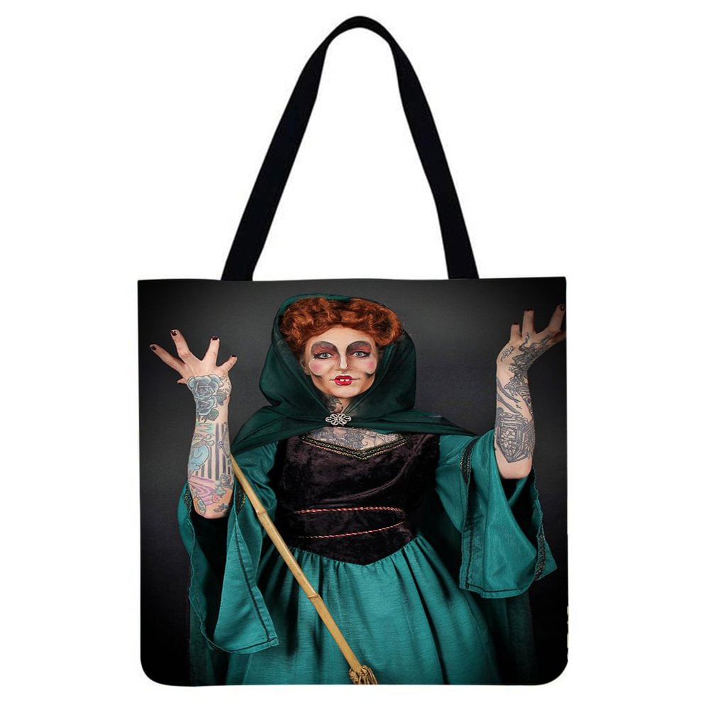 Linen Tote Bag-Movie witch