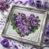 Purple Rose-Partial 9CT Stamped Cross Stitch Bead Embroidery 39*33cm tapestrymarket