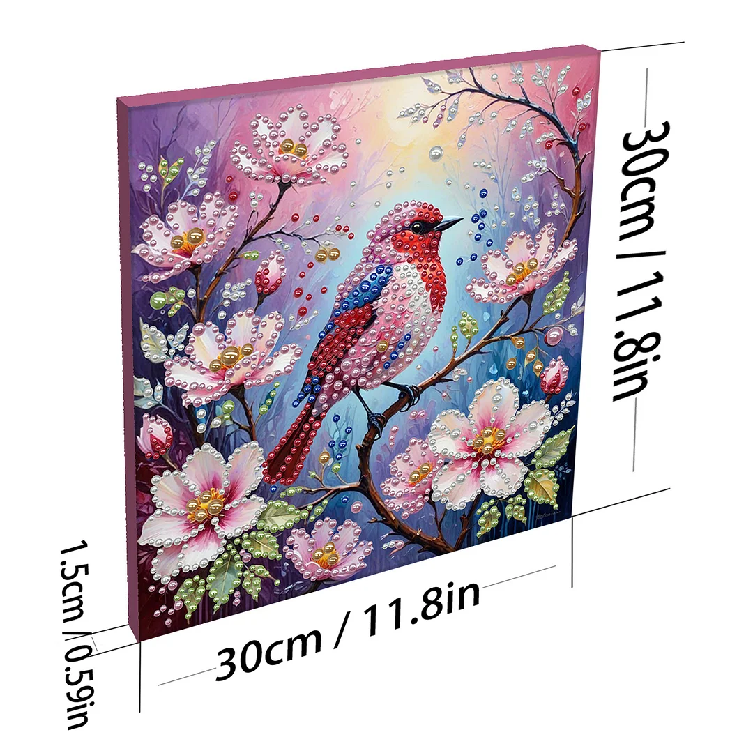 Birds - DIY Pearl Diamond Art Kit With Frame 30*30cm