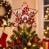 DIY Diamond Painting Christmas Tree Topper Star, Acrylic Holiday Tree Top Decoration with Spring Base, Removable Tabletop Christmas Decor