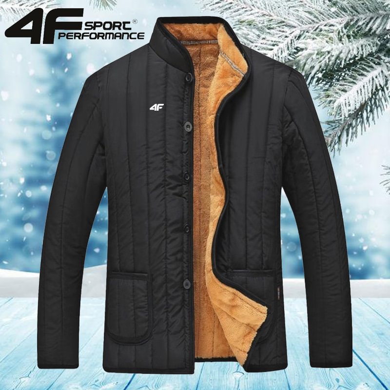 4F® Męska, ciepła kurtka zimowa na co dzień z kapturem