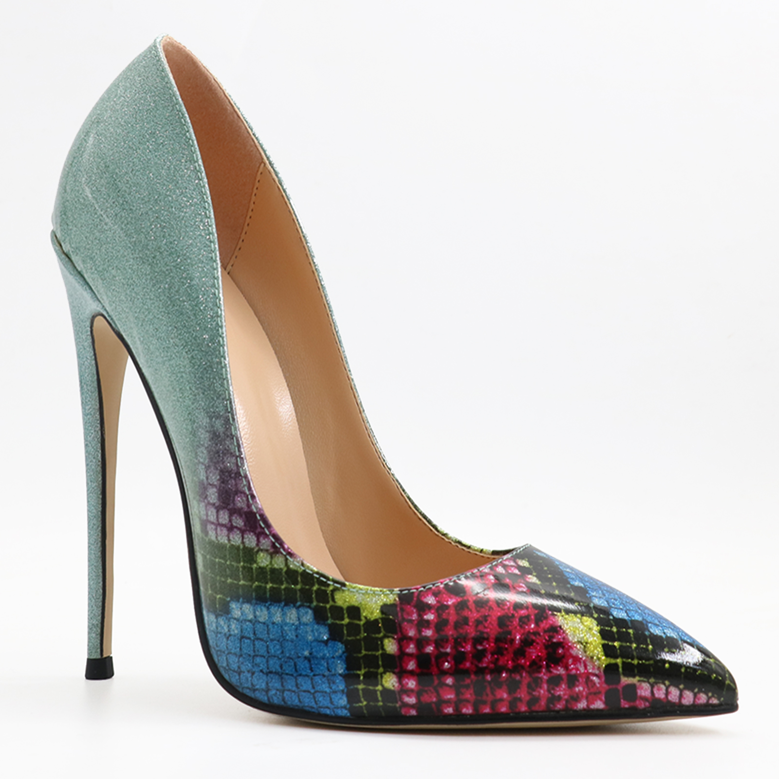 4.72" Mixcolor Fashion Heels Party Pumps-vocosishoes