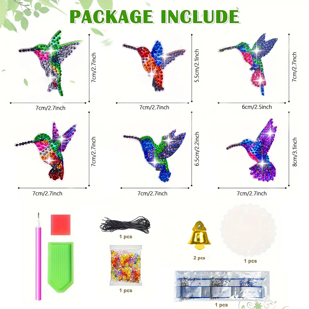 DIY Hummingbird Diamond Art Sun Catcher Butterfly DIY Crystal Wind Chime for Window