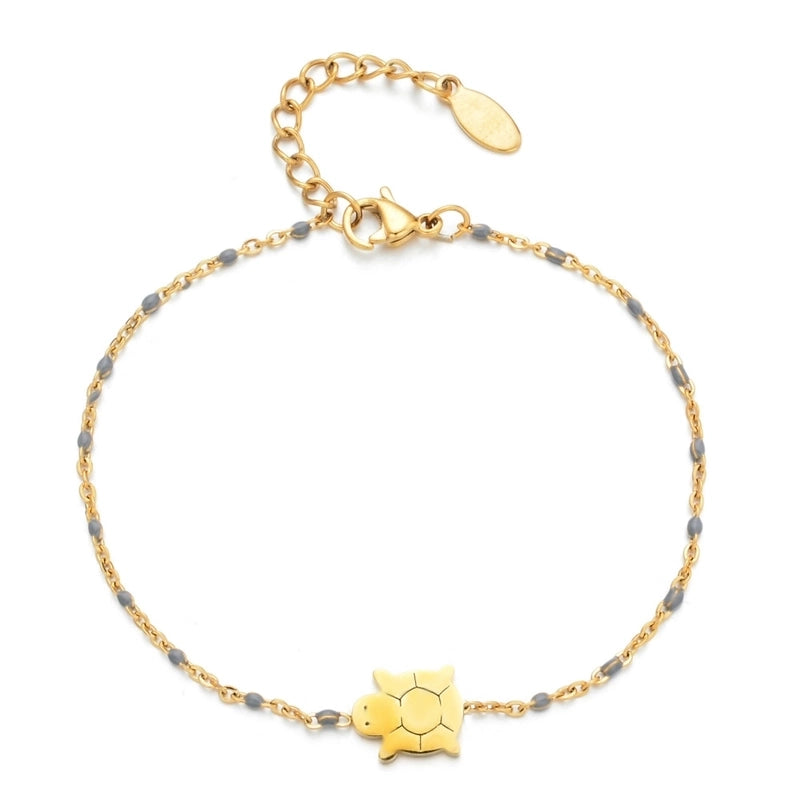 Minimalist Classic Style Tortoise Stainless Steel Plating Bracelets