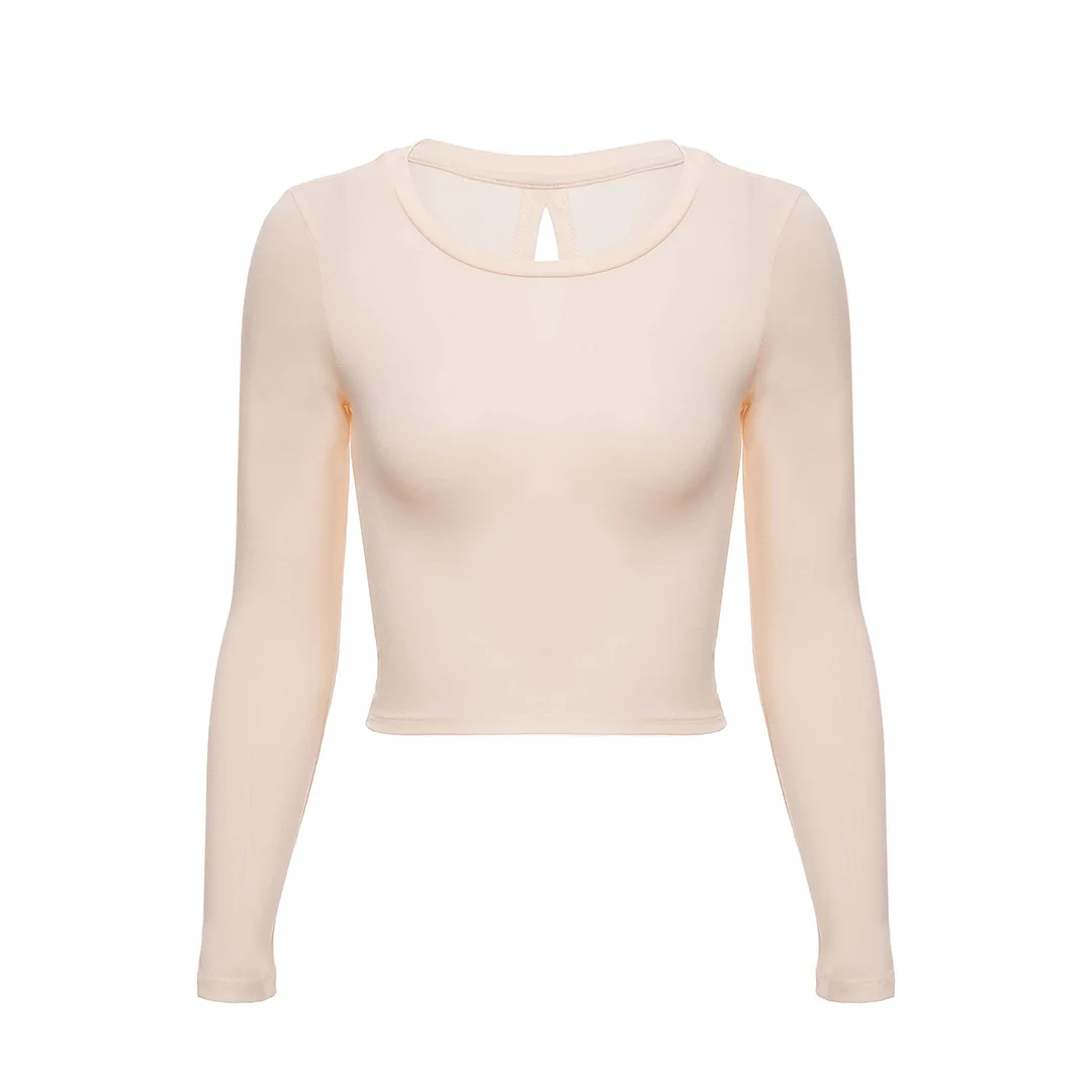 Casual Solid Color Crew Neck Sports Top