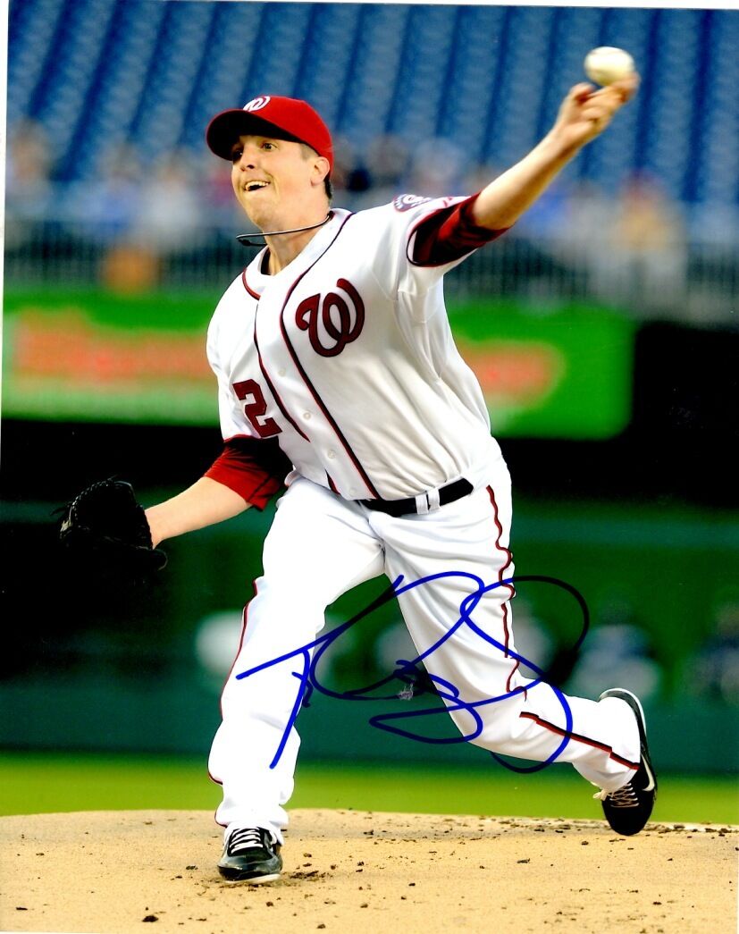 Signed 8x10 TOM GORZELANNY Washington Nationals Autographed Photo Poster painting - COA