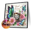 5D DIY Partial Special Shaped Drill Diamond Painting Butterfly Coffee Kit40x40cm (A)