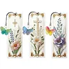 3Pcs DIY Pearl Diamond Painting Bookmark with Butterfly Pendant Diamond Art Bookmark Home Office Supplies Gift for Book Lovers