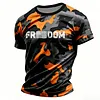 Men's Faux Camo Print Performance T-Shirt, Freedom Graphic Military Style, by Inlyline