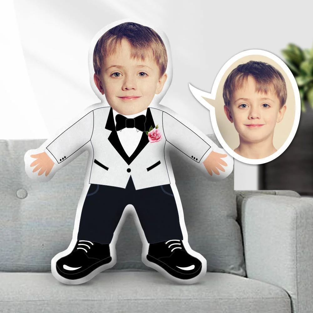 Custom Face Pillow, Bridegroom Suit With Bow Tie, Custom Human Pillow, Custom Face Body Pillow Dolls and Toys