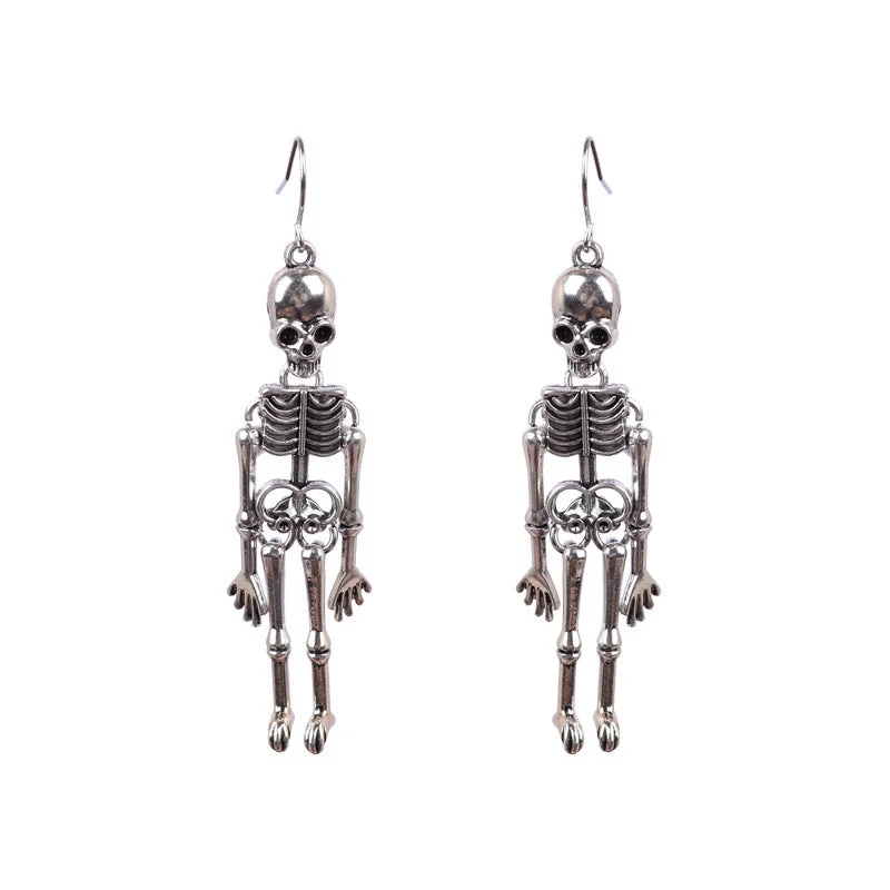 1 Pair Drop Earrings For Women's Halloween Party Evening Street Alloy Vintage Style Skull