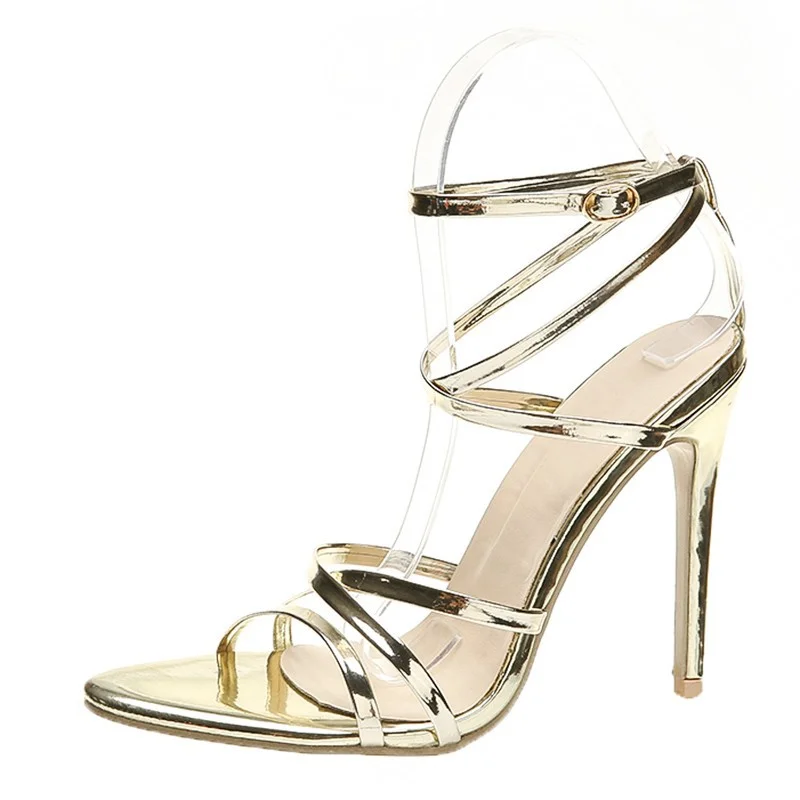 Yyvonne Summer New Sexy Comfortable Leather Thin Heel Women's Sandals Pure Color Pointed Large Yard Fish Mouth High Heel Sandals