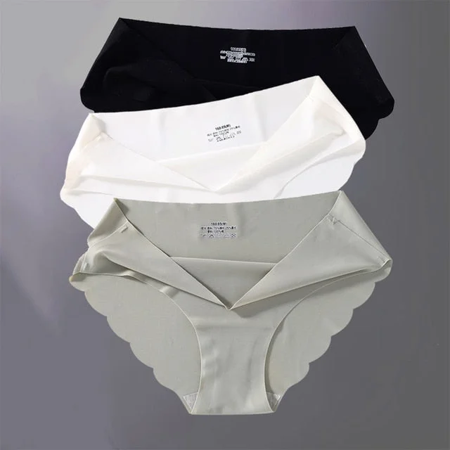 3PCS/Set Women Panties Sexy Seamless Underwear Pantys Lingerie for Female Underpants Soft Solid Color Low-Rise Briefs Intimates