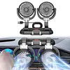 Car Fan 360 Adjustable 2 Head Air Fan Auto Electric Fan USB
