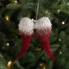 Wine Red Velvet Snow Swan Elk Christmas Hanging Decor