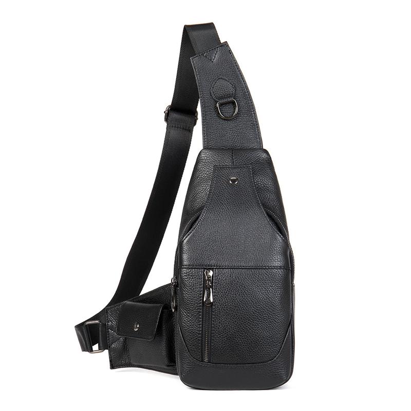 Mens Casual Multipurpose Vintage Large Capacity Leather Chest Packs