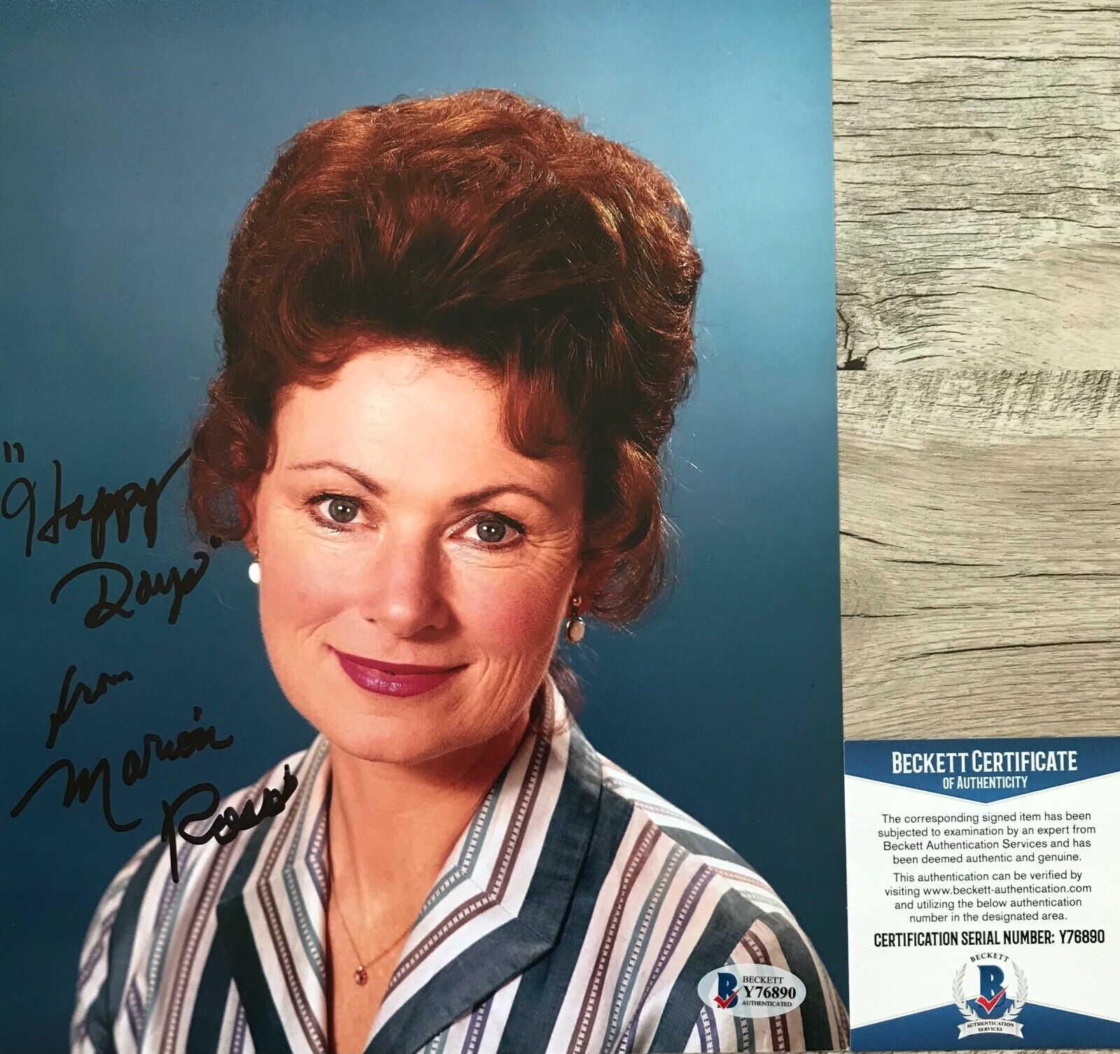 CLASSIC TV!! Marion Ross Autographed Signed HAPPY DAYS 8x10 Photo Poster painting #2 Beckett BAS