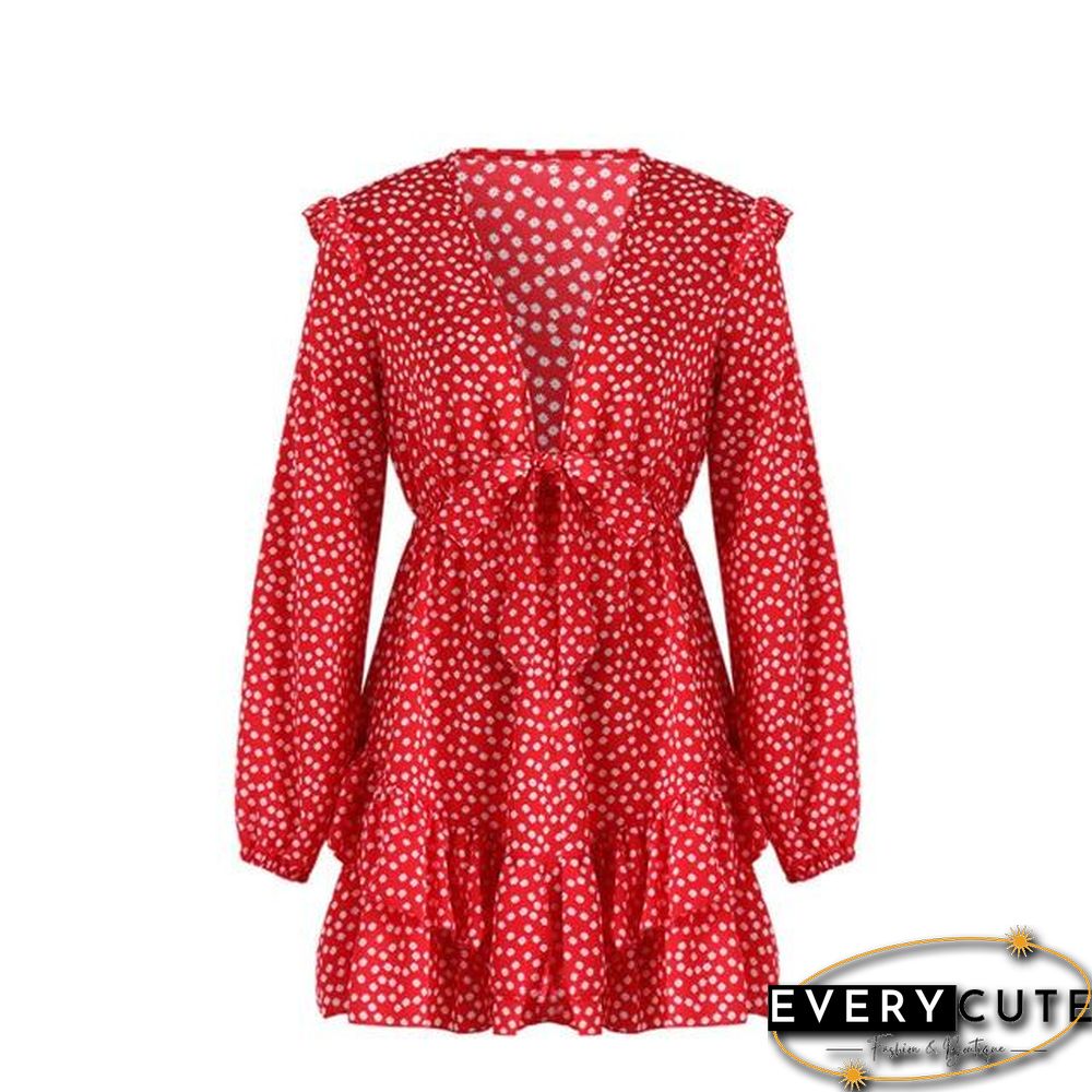 Floral Ruffle Short Mini Dress