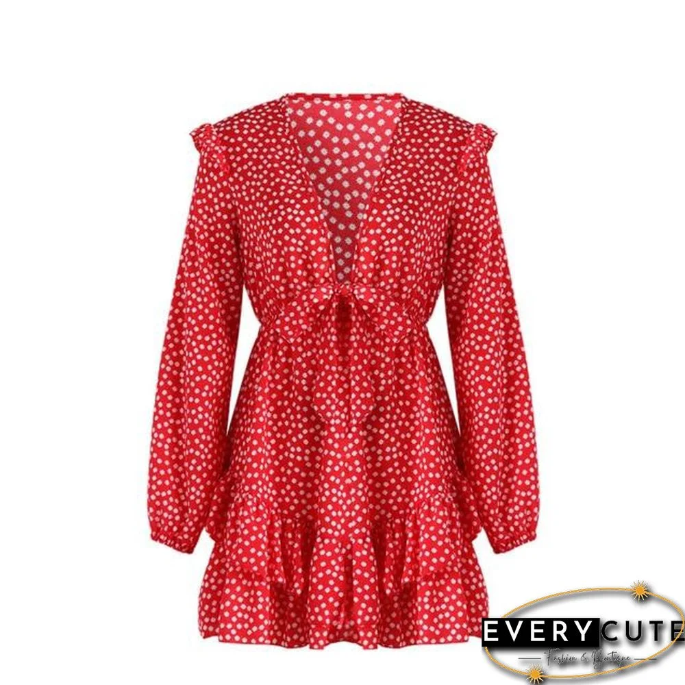 Floral Ruffle Short Mini Dress