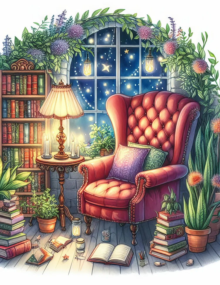 Magic Reading Bookstore 40*50CM(Canvas) Diamond Painting gbfke