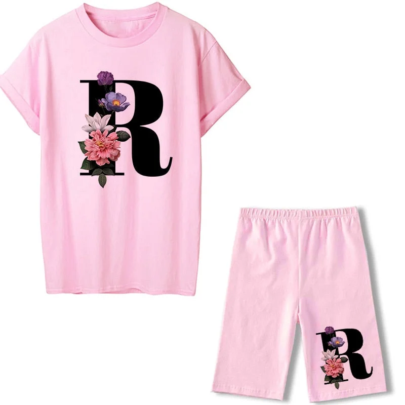 2021 Short Sleeve Sexy Tshirt And Pant Sports Suits Biker Shorts Two Piece Set Women Fashion Tracksuit Summer Outfits For Woman