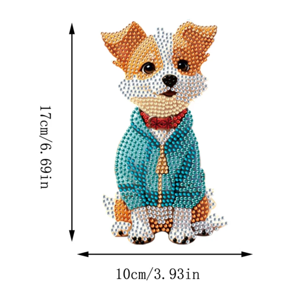 DIY Dog Acrylic Special Shape Diamond Painting Desktop Ornaments for Home Decor(Can Shake Head)