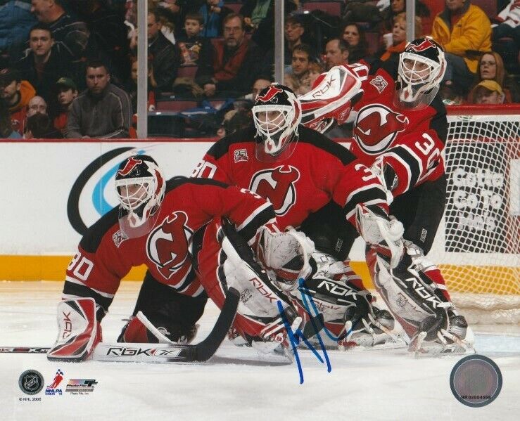 MARTIN BRODEUR SIGNED NEW JERSEY DEVILS GOALIE 8x10 Photo Poster painting #1 HHOF Autograph