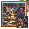 Dragon Reading A Book-11CT Stamped Cross Stitch 40*40cm/15.75*15.75in