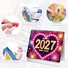 Fleurs 2027 ensemble de calendrier de peinture en diamant en papier DIY avec perceuse sp&eacute;ciale en forme de kit de calendrier mensuel &agrave; table flip fait main pour les adultes pour d&eacute;butants d&eacute;coration de bureau &agrave; domicile