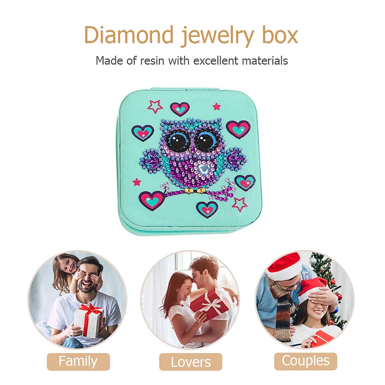 DIY 5D Rhinestone Jewelry Storage Box Special Shape Diamond Case