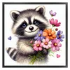 Raccoon-Partial 11CT Stamped Cross Stitch Bead Embroidery 36*36cm/14.17*14.17in tapestrymarket