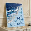(30x40cm)DIY Pearl Painting Framed Seaside Butterfly Handmade Pearl Material Art Kit Living Room Decor