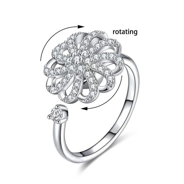 Crystal Rotate Rings Adjustable Ring