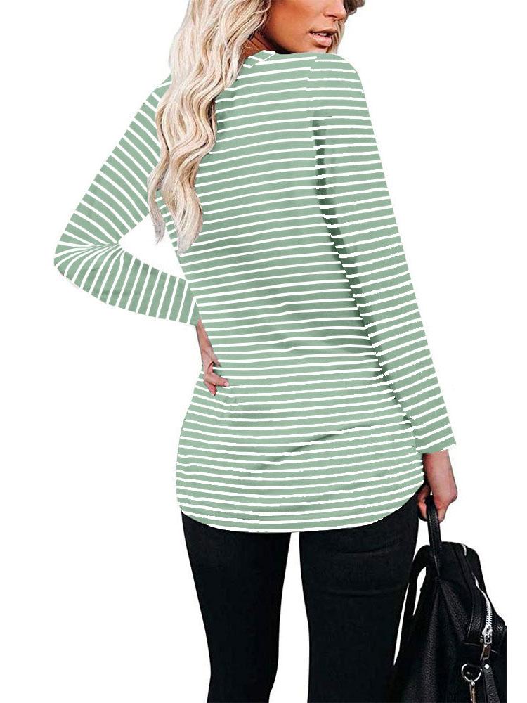 Women Half Sleeve V-neck Solid Color Dress