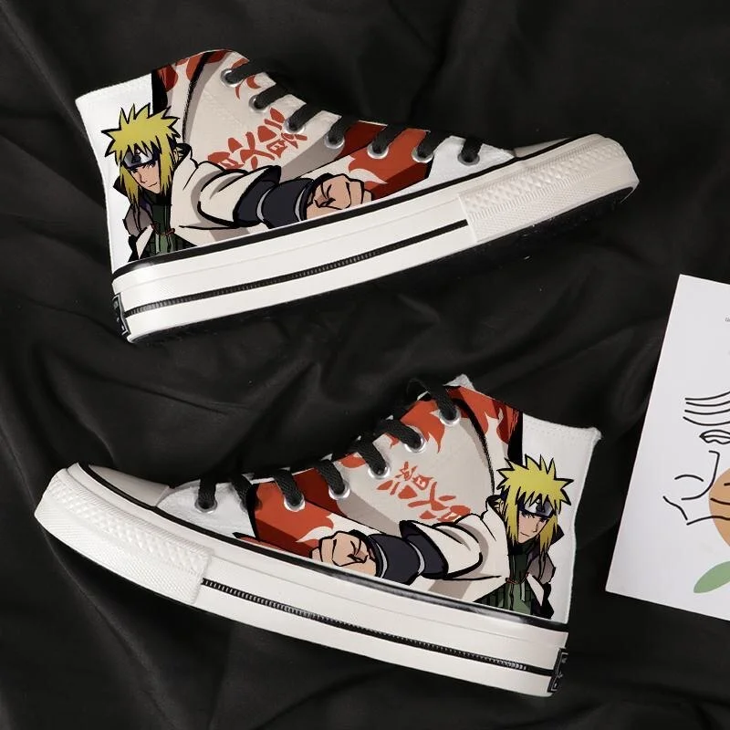 Graduation Gift Big Sale Couples Classic Anime Canvas Shoes Ninja Fashion Sneakers Men Women High Top Casual Shoes Mens Running Shoes Basket Tenis Sasuke
