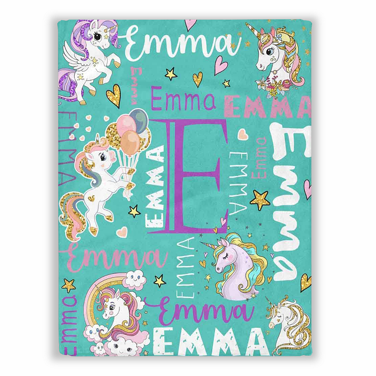 BlanketCute-Personalized Lovely Kid Unicorn Blanket with Your Kid's Name | 03